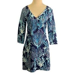Lilly Pulitzer Small Starfish Dress Navy Blue